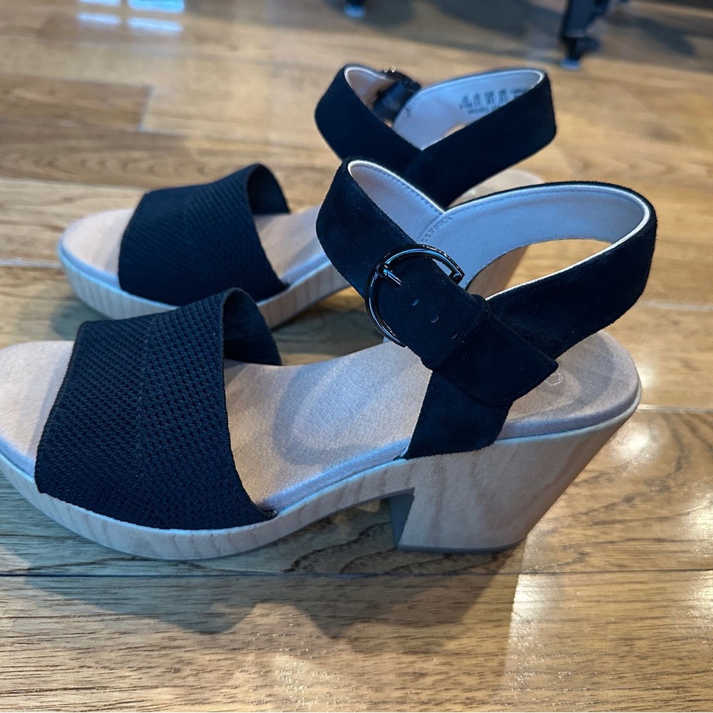 Dr Scholl’s Black Wedge Sandals, Women’s Size 8.5